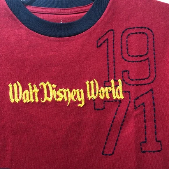 Disney Parks Boys XL Mickey 1971 Stamp Trim Crew Short Sleeve T-Shirt - Picture 4 of 7